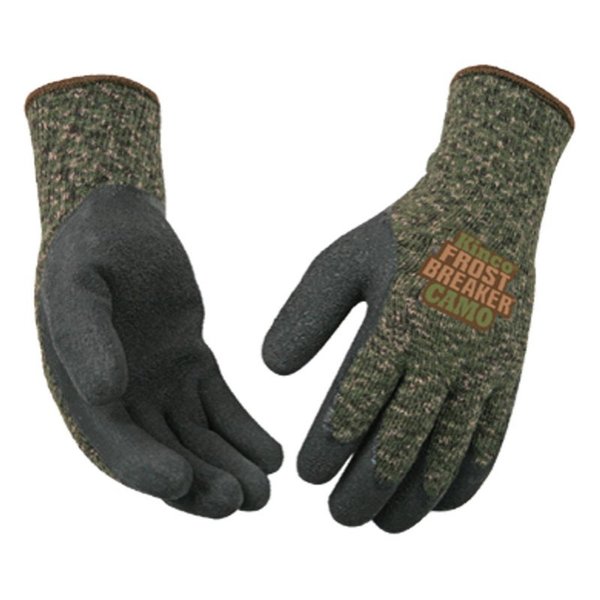 Kinco Frost Breaker Men's Indoor/Outdoor Thermal Dipped Gloves Camouflage XL 1 pair 1788-XL